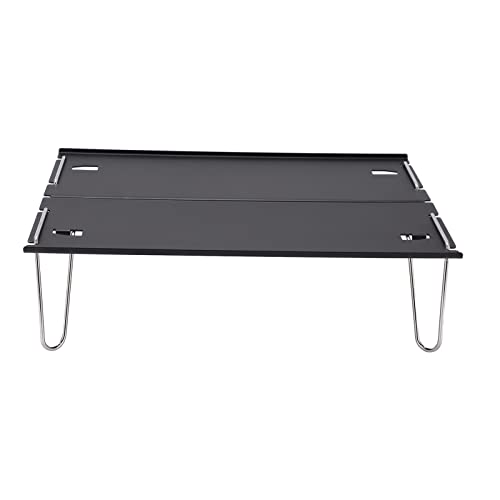 ZJchao Campinglieferungen Im Freien Leichte Aluminiumlegierung Klapptisch Tragbarer Mini -Tisch Zum Rucksackwanderfischen mit Aufbewahrungsbeutel Carbon Schwarz 11.7x8.3x3.1in von ZJchao
