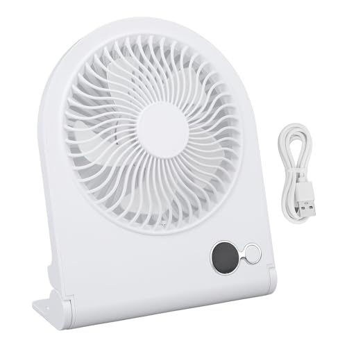ZJchao Desk -Lüfter, USB Desk Lüfter Mini -Fan USB -Fan -Desktop -Tischlüfter mit Digitalem Display Starker Wind 3 Geschwindigkeiten Ruhig für Home Office Desktop (WHITE) von ZJchao