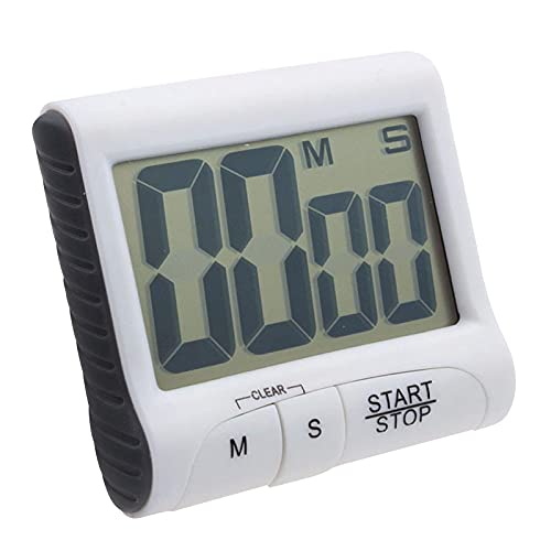 ZJchao Digitaler Küchentimer Starker Magnet Rückenständer Hanges Loch Laut Alarm Großer LCD -Display -Training Kochuhr für Zeitmanagement Eiertimer (White) von ZJchao