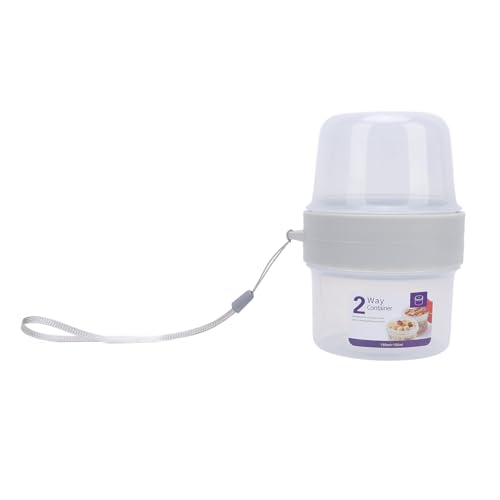 ZJchao Doppelschicht Food Storage Cup Microwave Safer Tragbarer Joghurtbehälter Frühstückstasse Versiegelter Spender für Salatfrüchte Snacks Nüsse mit 2 Getrennten Fächern für (150 ml+150 ml) von ZJchao