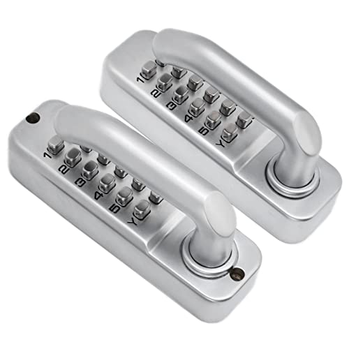 ZJchao Doppelseitiges Griff Mechanischer Kombination Schloss Schlüssellose Zinklegierung Keine Batterie Benötigt mit Rostsicherem Design für Gates Zäune Speicherbereiche von ZJchao