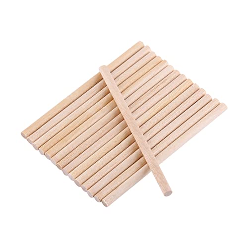 ZJchao Dübelstange, Holzdübel Runde Holzstangen 100pcs 80 Mm Holzstangen für Handwerk für DIY -Holzhandwerk Hausgartendekoration von ZJchao