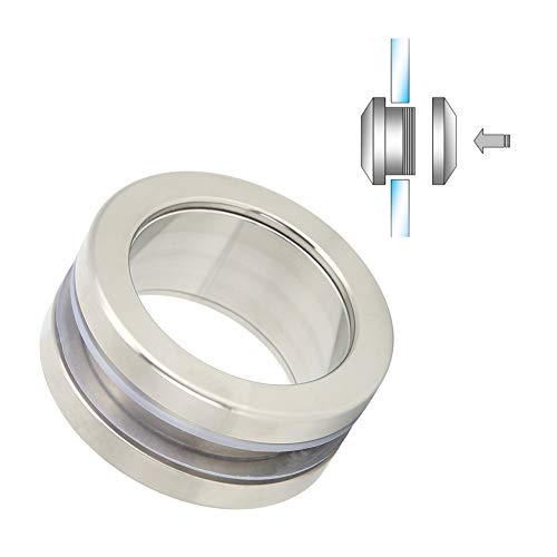 ZJchao Edelstahl Runder Griff Badeglastür Zugknauf Schiebe Dusch Schrank Griff für Badezimmer und Dusch Türen Helles Gebürstetes Chrom Finish 57mm 2,2 in 167g von ZJchao