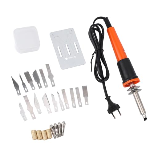 Electric Hot Messerschneider -Werkzeug -Kit, 16 Blätter Metallständer Mehrzweckscheibenschneider mit 4 Spar Ärmel für Schablone, Hochtemperatur Heißes Schnitzmesser, Breite (EU von ZJchao