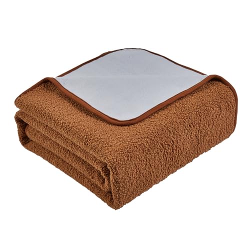 ZJchao Elektrische Beheizte Decke 9 Level Kohlefaserentfaserbett Wärmer mit LED -Bildschirm Digitaler Controller 180 X 150 cm (Brown) von ZJchao
