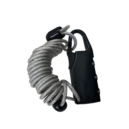 ZJchao Elektrofahrzeug Helm Kennwortsperrseil Seil Zinklegierung Kombination Vorhängeschloss für Elektrofahrzeuge (BLACK) von ZJchao