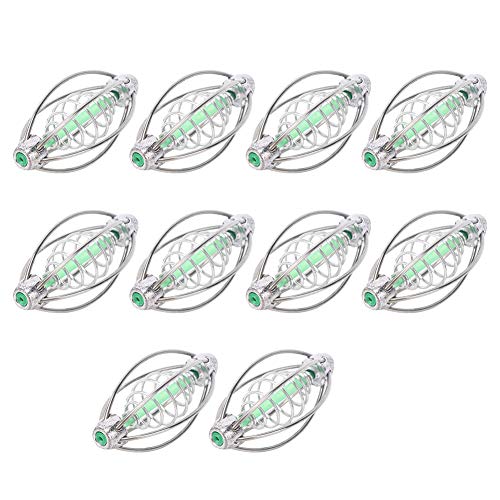 ZJchao Federfischereifutter Set 10 Stück Edelstahl Köder Käfighalter für Karpfenfischerei -Tackle -Zubehör mit Anhängerperle (Extra große Größe etwa 36 Gramm) von ZJchao