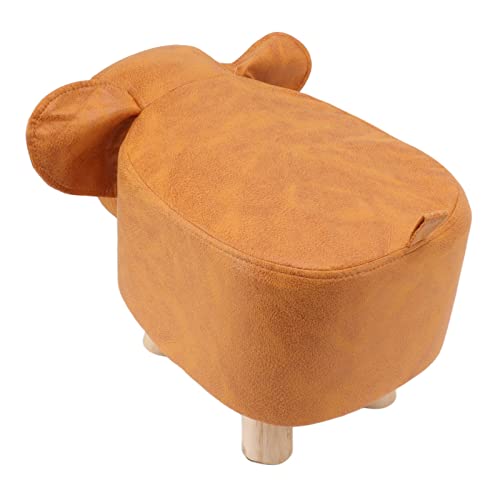 ZJchao Fußhocker, Fußruhe Schöne Cartoon Tier Fußball -Elefant Polsterhocker Ottoman für Kinderzimmer Schlafzimmer Spielzimmer Wohnzimmer, 11.8x9.8x9.4in (ORANGE) von ZJchao