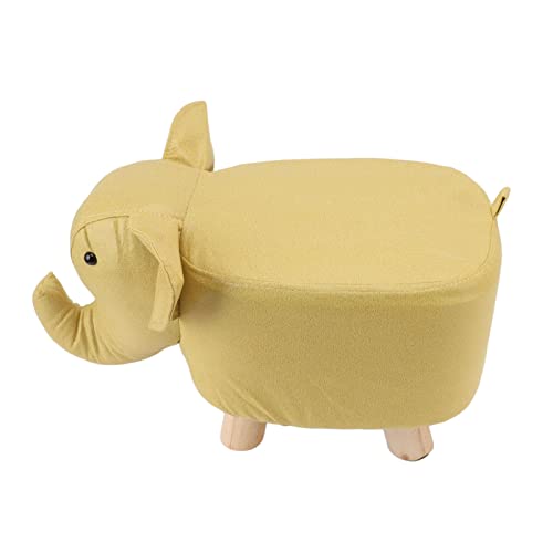ZJchao Fußhocker, Fußruhe Schöne Cartoon Tier Fußball -Elefant Polsterhocker Ottoman für Kinderzimmer Schlafzimmer Spielzimmer Wohnzimmer, 11.8x9.8x9.4in (Yellow) von ZJchao