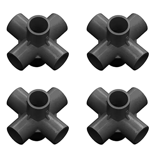 ZJchao Gewächshausanschlüsse, PVC -Ellbogen 6 -Wege Ellbogenarmaturen, 20 Mm Innendurchmesser, Eckanschluss 10 Stk (BLACK) von ZJchao