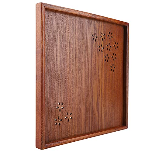 ZJchao Große Servierplatte, Holzschale Obst Snacks Holzschale Rechteckige Servierschale Couchtisch Tablett für Lebensmittelschalen Käse -Servierbrettplatten Fleisch Wurststab Platte (34 * 34 cm) von ZJchao