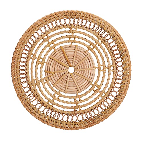 ZJchao Handgefertigte Gewebte Wandkorb Boho -Stil Rattan Wand Hängen für Wohnzimmer Schlafzimmer Terrasse Garten Home Dekoration Khaki (1) von ZJchao