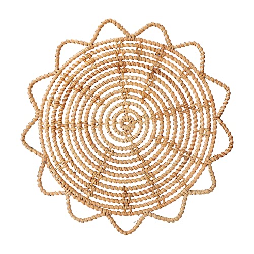 ZJchao Handgefertigte Gewebte Wandkorb Boho -Stil Rattan Wand Hängen für Wohnzimmer Schlafzimmer Terrasse Garten Home Dekoration Khaki (3) von ZJchao