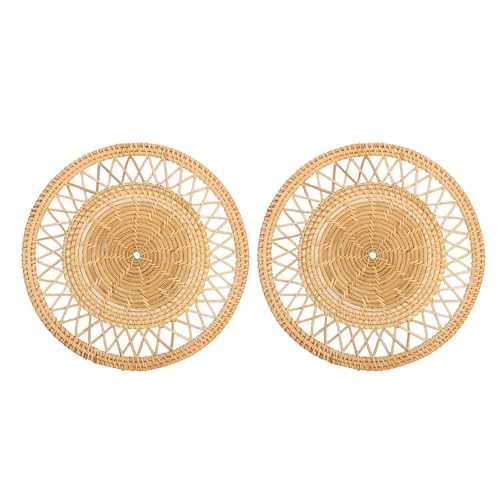 ZJchao Handgefertigte Gewebte Wandkorb Boho -Stil Rattan Wand Hängen für Wohnzimmer Schlafzimmer Terrasse Garten Home Dekoration Khaki (5) von ZJchao