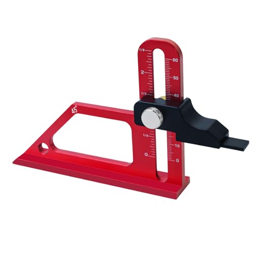 ZJchao Höhenmessgeräte, Aluminiumlegierungstiefe Lineal 0 Bis 60 Mm 45 Grad Multifunktionales Holzbearbeitungswerkzeug Tisch Säge Gehrung Setzen Sie Blöcke für Holzbearbeitung für Bohrmaschinen von ZJchao