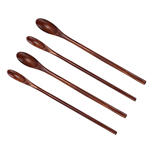 ZJchao Holzlöffel, Holz kein Burr Holzlöffel mit 4pcs Zum Essen Zum Kaffee von ZJchao
