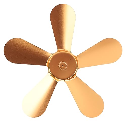 ZJchao Holzofen Ventilator, Herd Ventilator Klingen Ersatz Pellet öfen für Haus Heizungs Aluminium Legierung Wärme Betriebener Herd für Kamin (GOLD) von ZJchao
