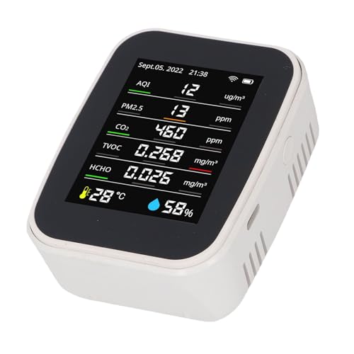 ZJchao Indoor -Luftdetektor, Luftqualitätsmonitor HCHO TVOC PM2.5 Tester mit Ultra HD -Farbbildschirm und Alarm für Home Office -Klassenzimmer Gewächshaus ZJchao Indoor -Luftdetektor, Luftqualitätsmonitor HCHO TVOC PM2.5 Tester mit Ultra HD -Farbbildschirm und Alarm für Home Office -Klassenzimmer Gewächshaus von ZJchao