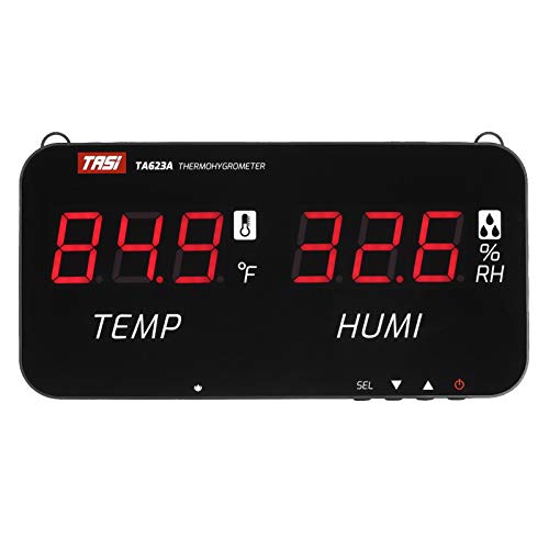 ZJchao Intelligente Temperaturfeuchtigkeitsmesser LED Digital Screen Wall Montiertes Thermo -Hygrometer für die Industrielle Überwachung (BLACK #-1) von ZJchao