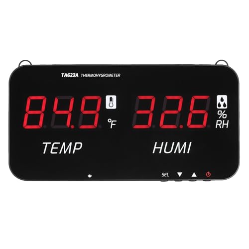 ZJchao Intelligente Temperaturfeuchtigkeitsmesser LED Digital Screen Wall Montiertes Thermo -Hygrometer für die Industrielle Überwachung (BLACK #70) von ZJchao