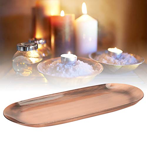 ZJchao Kerzenschale, Große Aufbewahrungsschale 430 Edelstahl Aromatherapie Kerzenwerkzeug Metall Tablett Kerzenerplatten und Tablettschalen Organizer (Großer Retro -Rot und Kupfer) von ZJchao