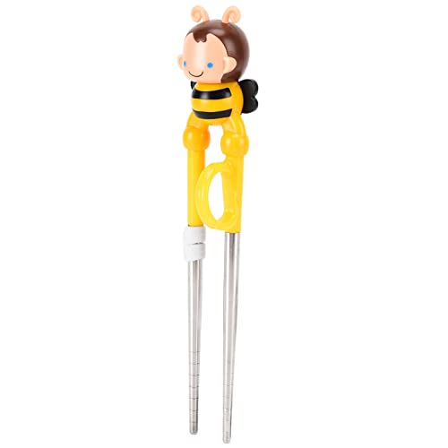 ZJchao Kids Essstäbchen, Chopstick -Helfer Baby Training Chopstäbchen Siliziumbiene Gestalt Anfänger Lernen Chopstäbchen Training für 2 + Jahre Alt (Bienen-rotefreie Stahlgelb) von ZJchao