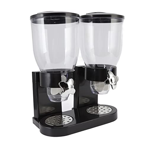 ZJchao Kitchen -Trockenfutterspender 7L Dualbehälter Sogar Distributionsmüslispender mit Luftdichtem Siegel (BLACK) von ZJchao