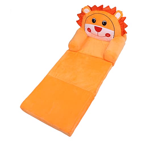 ZJchao Kleinkindstuhl, Couch Faltbares Kindersofa Weiche Atmungsaktive Flip Open Cartoon Tier Kleinkind Couch Bett Kleinkind aus der für Wohnzimmer Schlafzimmer Orange Ausklappen (3 Schichten) von ZJchao
