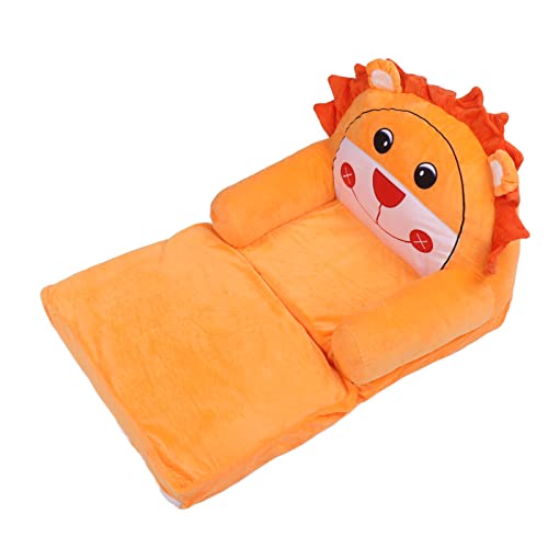 ZJchao Kleinkindstuhl, Weicher Atmungsaktivem Flip Open Cartoon Tier Kleinkind Couch Bett Couch Falten Sofa Kleinkind für Wohnzimmer Schlafzimmer Orange (2 Etagen) von ZJchao