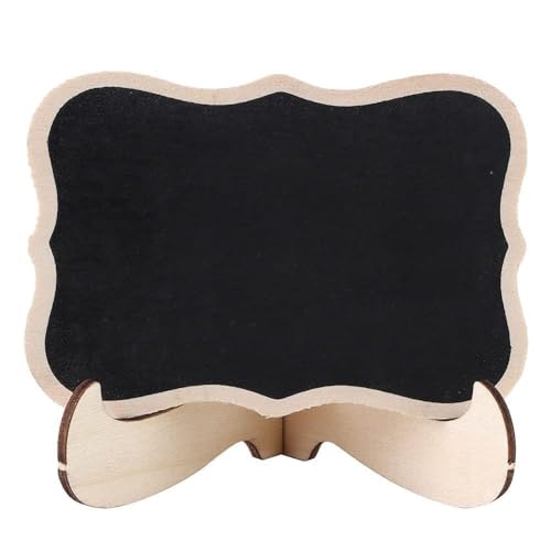 ZJchao Kreidebrett, 10pcs Hölzerne Blackboard Mini -Tafelschilder Kleines Tafelschild Wiederverwendbare Kleine Kreidebretter für Handwerksausstellungsleiste Desktop Nachricht von ZJchao