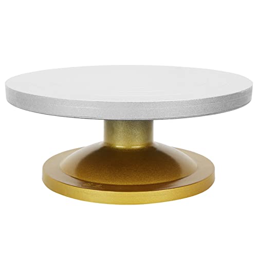 ZJchao Kuchen -Drehständer, PVC -Profil -Töpfertisch -Platten -Silberkuchen -Plötzchen -Keramikrad mit Einem Verdickten (Silber Plastikstahl Rotationstisch 23 cm) von ZJchao