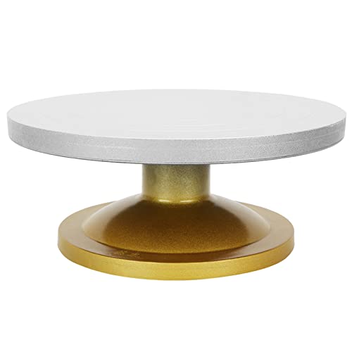 ZJchao Kuchen -Drehständer, PVC -Profil -Töpfertisch -Platten -Silberkuchen -Plötzchen -Keramikrad mit Einem Verdickten (Silberne Kunststoffstahl - -Tabelle 33 cm) von ZJchao