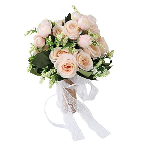 ZJchao Künstliche Blumen für die Inneneinrichtung, Künstliche Blumen aus Kunststoff für den Außenbereich, Künstliche Blumen für die Inneneinrichtung mit Zarten Spitzenakzenten für (Sekt) von ZJchao