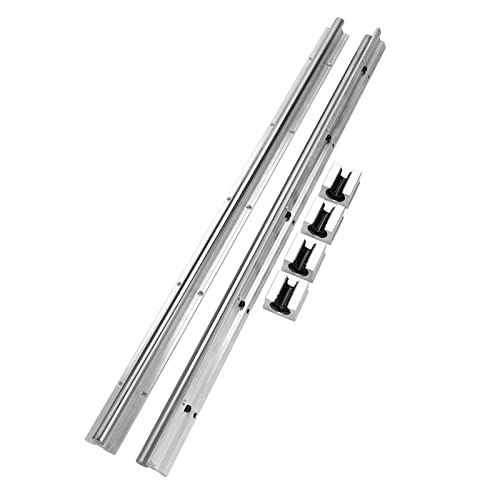 ZJchao Lineare Schiene, 2pcs SBR16-750 Mm 16 Mm Linearer Schleifhandschellen 4 SBR16UU-Lagerblock mit Vorgebohrten Löchern Lineare Lager Linearbewegungsschienen für CNC-Router Mühlen von ZJchao