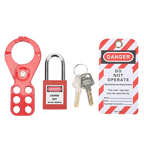 ZJchao Lockout -Kit, Lockout -Tagout Kit Sicherheit HaSP Padlock Loto Tag Tasten Manipulations Proof Lock Out Schlösser und Tasten Werkzeugset Industriegeräte (1,5 Zoll/38 mm Schäkel) von ZJchao