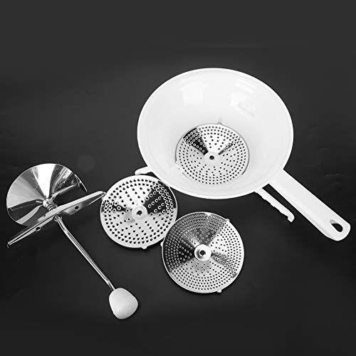 ZJchao Manuelles Lebensmittelmühle Mixer Multifunktional Handmixer für Süßkartoffelfrucht Gemüse mit 3 Austauschbaren Scheiben Leckage Loch Ergonomisch Gestaltet von ZJchao