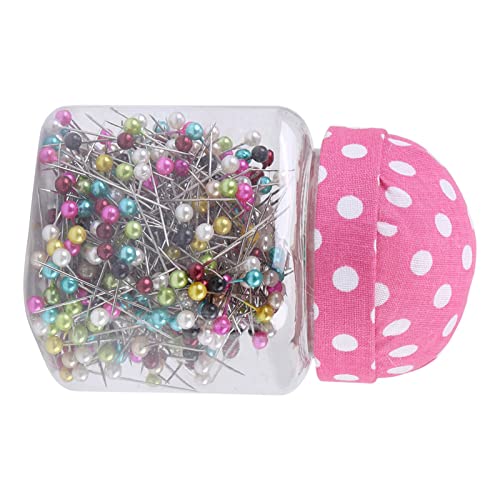 ZJchao Nähstifte, Straight Pins Nähen Gerade Stifte 500pcs Perlen Nadeln Quiltstifte in Rosa Stoff Bedeckt Pin Kissen Flaschenflasche Nähen Stoffstifte für Schneidermacher Stoff Schmuck Schmuck von ZJchao