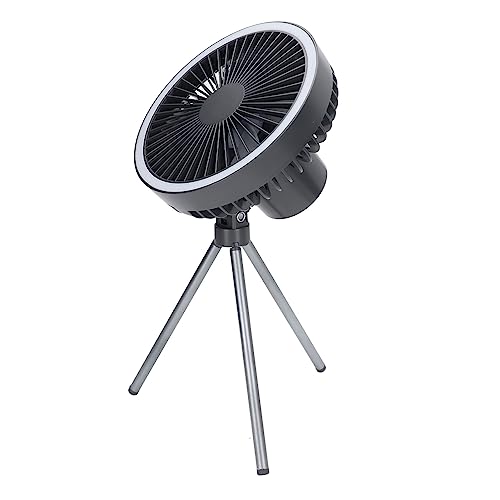 ZJchao Outdoor Tripod -Lüfter, USB -wiederaufladbare Tragbare Hängende Lüfter mit Einstellbarer Ständer für Campingreisen Im Innenbereich Im Freien Im Freien (BLACK) von ZJchao
