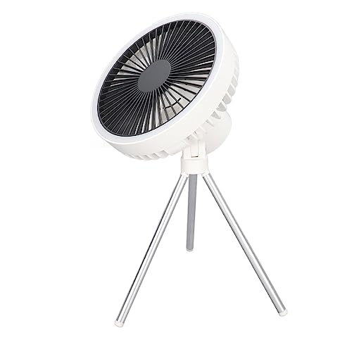 ZJchao Outdoor Tripod -Lüfter, USB -wiederaufladbare Tragbare Hängende Lüfter mit Einstellbarer Ständer für Campingreisen Im Innenbereich Im Freien Im Freien (WHITE) von ZJchao