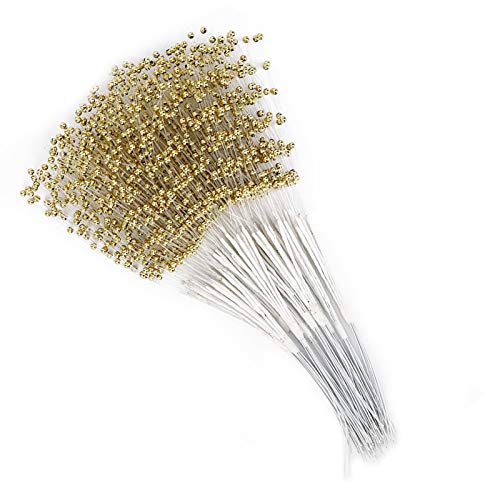 ZJchao Perlenstöcke, ABS String Perlen Sticks 100pcs Perlen Sticks Wearable ABS DIY Dekoration Accessoires String für Hochzeitsfeier (GOLD) von ZJchao
