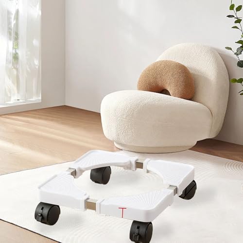 ZJchao Pflanzgefäßstand, Rolling Plant Ständer Ständer Im Freien Universell, Einstellbar mit Universalrädern für Wohnzimmer, Garten oder Innenhof (White) von ZJchao