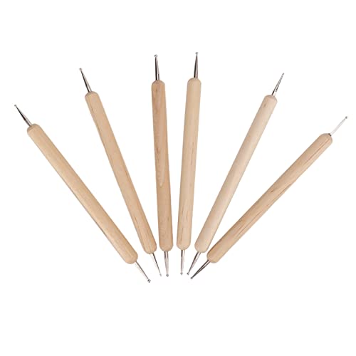 ZJchao Prägewerkzeug, Doting -Werkzeuge Nagelkunstkugel Tipp Ton Tools Art Doting -Werkzeuge 6 PCs Doppelendverfolgung Stylus Dotty Stift Zum Gravieren, Zeichnen, Herstellung von Skulpturen Leder von ZJchao
