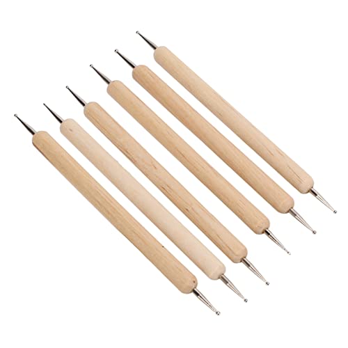 ZJchao Prägienwerkzeug, 6 PCs Doppelendverfolgung Doting Stylus Ball Tipp Ton Tools Art Doting Tools -Werkzeuge Nagelkunst Dotty Stift Zum Gravieren, Zeichnen, Herstellen von Skulpturen - Leder von ZJchao