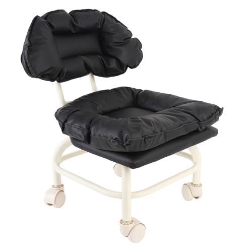 ZJchao Rolling Stuhl, Niedriger Rollhock mit Rücken, Gleiträder, Komfortables Wasserdichtes Design für den Home Office Salon von ZJchao