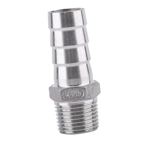 ZJchao Schnellverbindungsschlauchanschläge, 304 Edelstahlschlauchanschluss Gartenschlauch Schnellanschlussschlauchadapter mit Rohren und Schläuchen Zum Anschließen von Luft-, (1/2 ''*19mm) von ZJchao