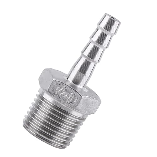 ZJchao Schnellverbindungsschlauchanschläge, 304 Edelstahlschlauchanschluss Gartenschlauch Schnellanschlussschlauchadapter mit Rohren und Schläuchen Zum Anschließen von Luft-, (1/2 ''*8mm) von ZJchao