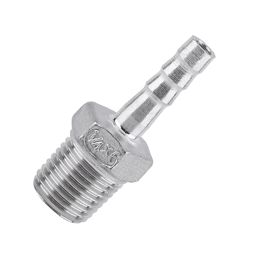 ZJchao Schnellverbindungsschlauchanschläge, 304 Edelstahlschlauchanschluss Gartenschlauch Schnellanschlussschlauchadapter mit Rohren und Schläuchen Zum Anschließen von Luft-, (1/4 ''*6mm) von ZJchao