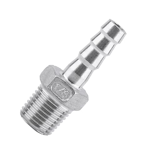 ZJchao Schnellverbindungsschlauchanschläge, 304 Edelstahlschlauchanschluss Gartenschlauch Schnellanschlussschlauchadapter mit Rohren und Schläuchen Zum Anschließen von Luft-, (1/4 ''*8mm) von ZJchao