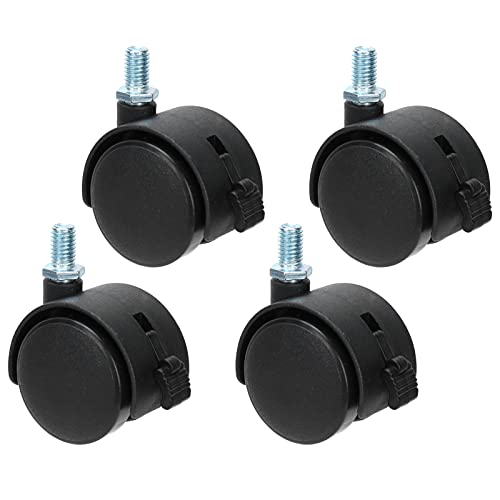 ZJchao Schreibtischräder, 4pcs PU Casses mit Bremsstrich -Caster -Rädern Ersatzräder für Office Stuhl 1,5 Zoll Universal Wheel für Schrank Bücherregal Trolley Schwarz von ZJchao