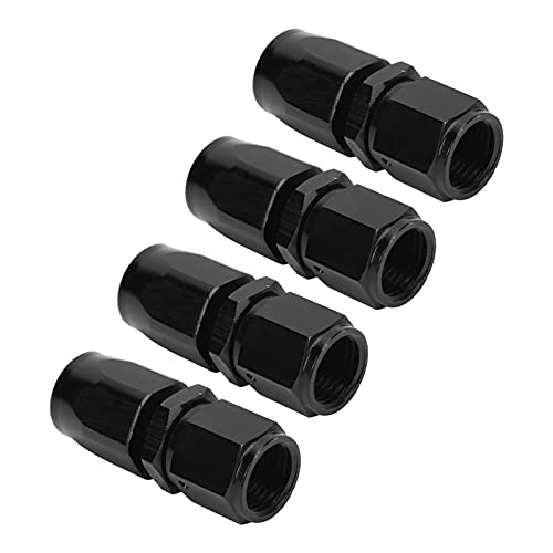 ZJchao Schwenkschlauchadapter, 4pcs Universeller Gerade An6 6an Schwenkschlauchanpassungsstecker T 6061 Aluminium Poliert Schwarz Poliert von ZJchao
